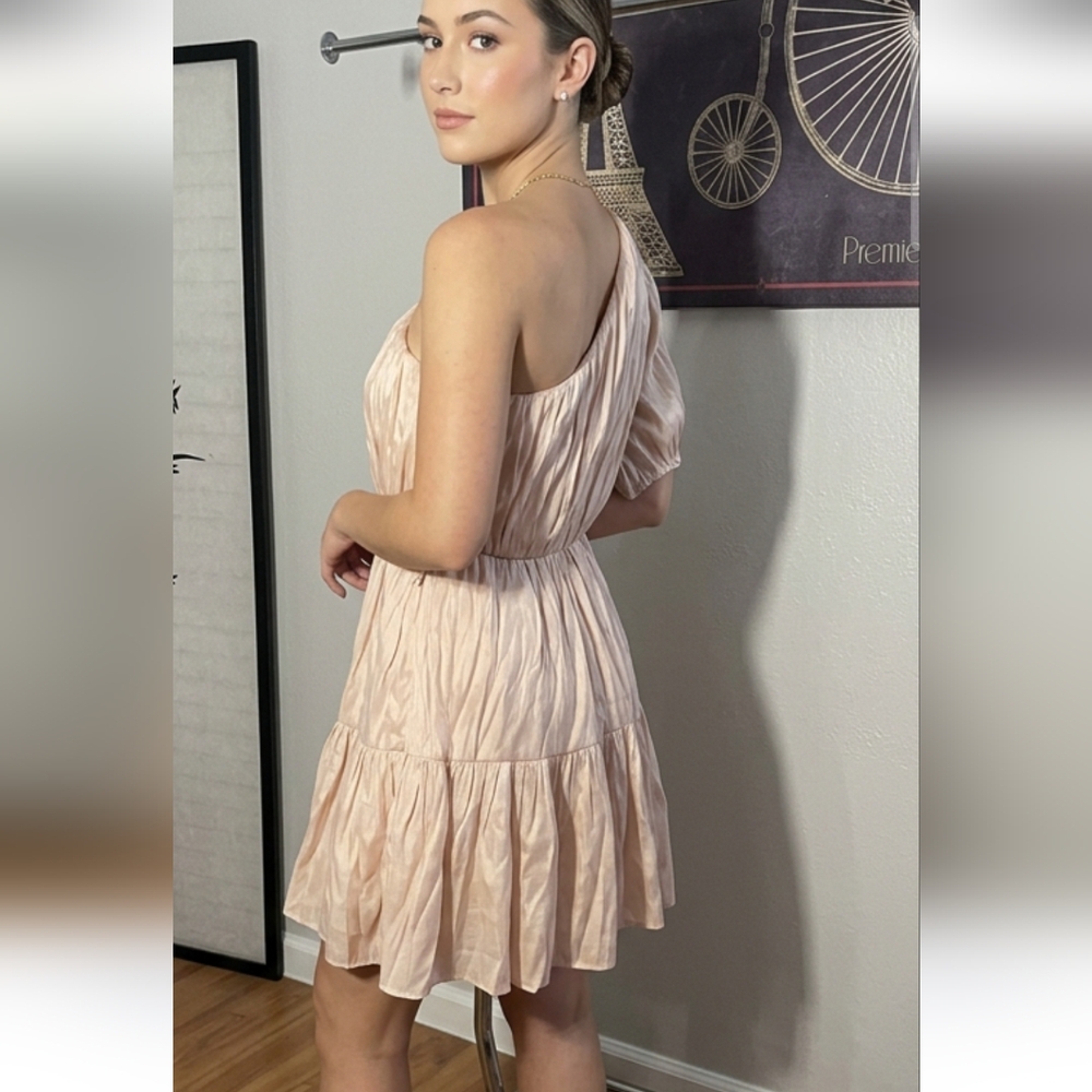 ❤️BCBGeneration One-Shoulder Blush Dress( Missing Belt) Lined